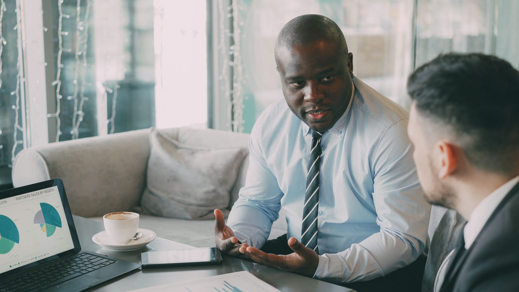 Business banker meeting with a client